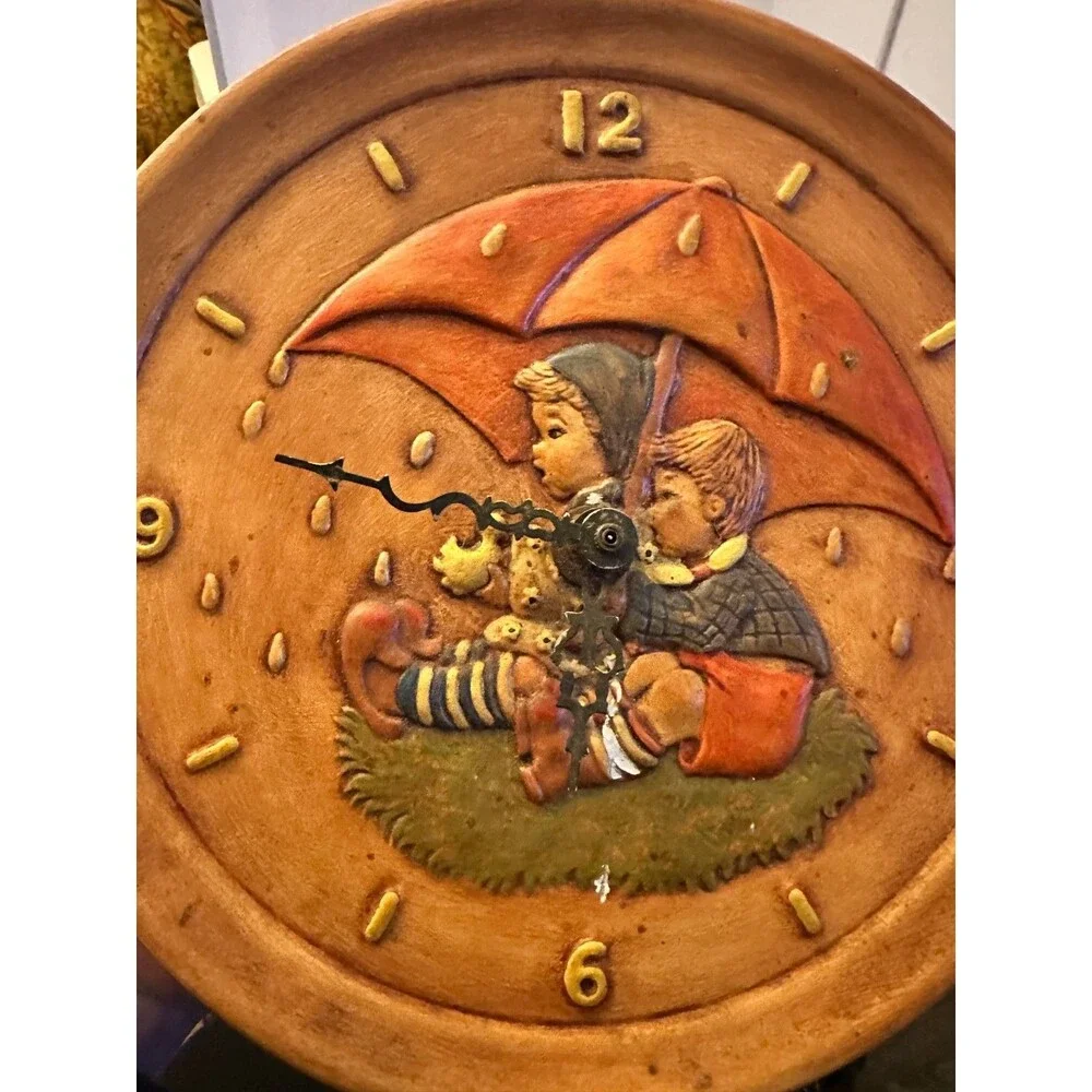 Hansel & Gretel Fairytale Ceramic Wall Clock Vintage 1976 from Germany by Lynn